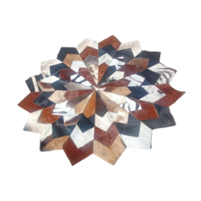 African Animal Hide Flower Shape Area Rug - 1.1m